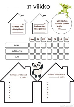 Viikkokalenteri kahden kodin lapsille